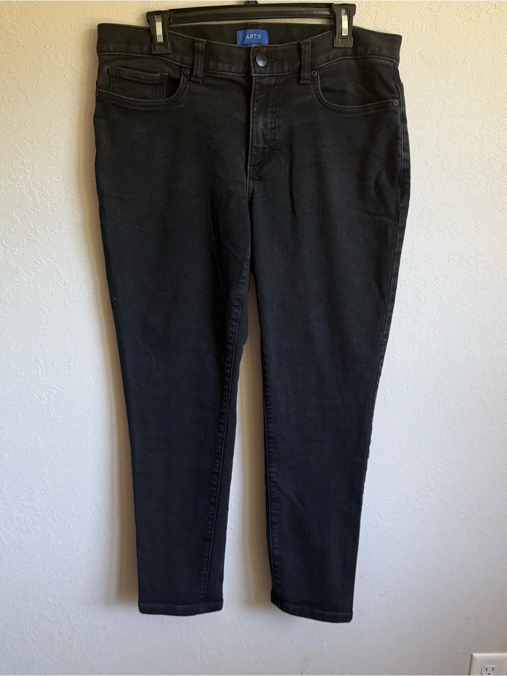 Men’s Black APT. 9 Black Classic Normcore Stretch Casual Straight Leg Jeans